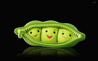 Green pea pod smiling three - free happy birthday wallpaper for desktop