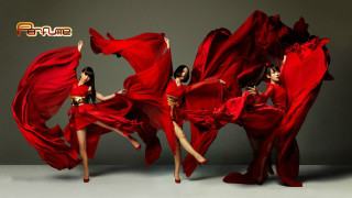Women red dresses dancing fabric - alexander mcqueen free wallpaper for desktop