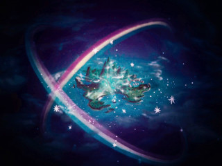 Space station saturn stars handprint - amano free wallpaper for desktop