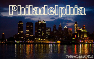 City skyline philadelphia night reflection - free aesthetic wallpaper for desktop