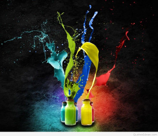 Colorful vases liquid pouring black - vivid color free wallpaper