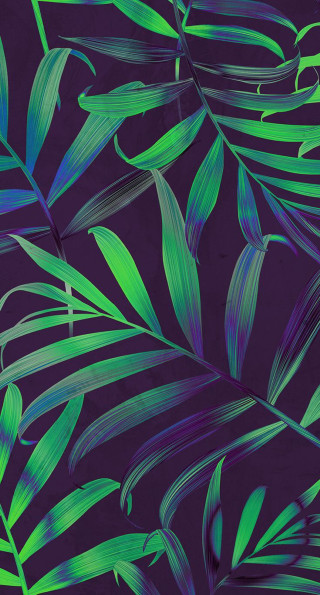 Purple green leaves black blue - green leaf free wallpaper for mobile