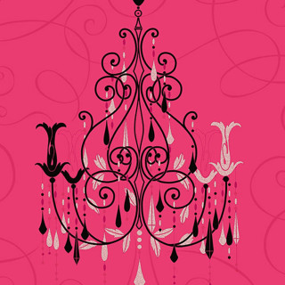 Pink chandelier black white designs 2 - typographic free wallpaper for tablet