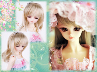 Blonde doll pink dress flower - headband free wallpaper
