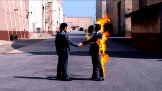 Men suits handshake fireball street - hand free wallpaper