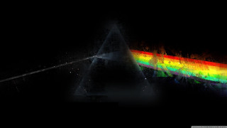 Dark rainbow triangle black background 2 - holography free wallpaper