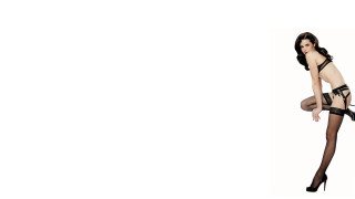 Woman black lingerie stockings posing - a black lingerie free wallpaper for desktop