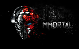 Skull roses city skyline skyscrapers - skyscraper free wallpaper