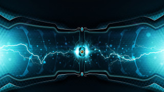 Futuristic background blue light black - cybernetic free wallpaper