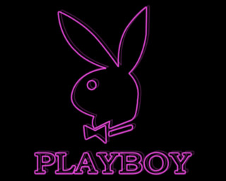 Neon pink playboy rabbit logo - transgressive art free wallpaper