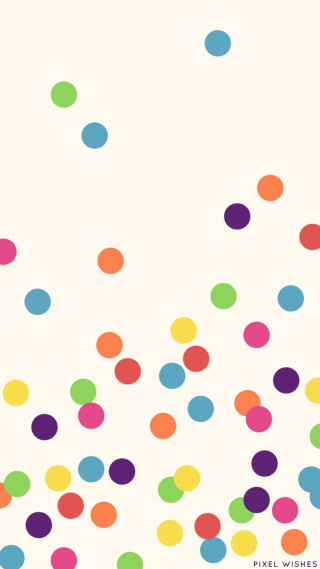 Colorful polka dot pattern white - triadic free wallpaper for mobile
