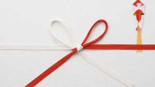Red white ribbon white wall - ribbon free wallpaper