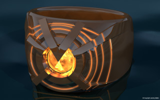 Futuristic glowing object circular centerpiece - circular free wallpaper