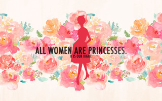 Woman red dress flower border - princess free wallpaper