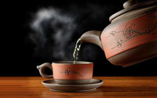 Teapot pouring water cup table - cao buxing free wallpaper