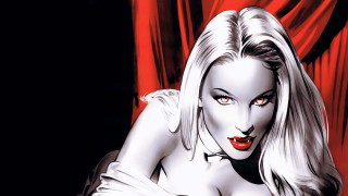 Vampire woman red eyes white - bruce timm free wallpaper