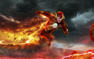 Red suit man fire lightning - a red suit free wallpaper