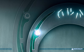 Futuristic green black door ninja - door free wallpaper