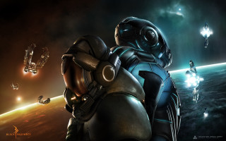 Space suits planet 1980s retro - a planet free wallpaper