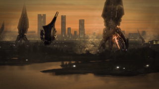 City skyline tall buildings dragon - mass effect free wallpaper for desktop