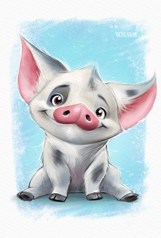Pig pink nose ring head - a pink nose free wallpaper