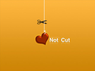 Scissors hanging heart not cut - a string free wallpaper for desktop