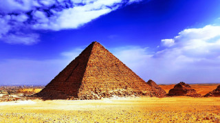 Pyramid desert sky background clouds - sacred free wallpaper