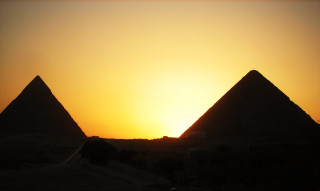 Sunset pyramids giza egypt beautiful - egyptian art free wallpaper