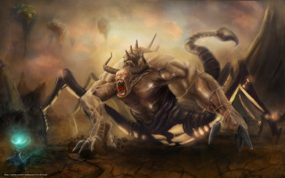 Demon attacking giant spider claws - claw free wallpaper