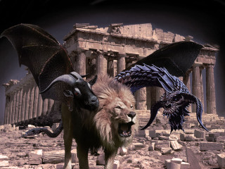 Dragon lion temple dragon back - back leg free wallpaper