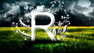 Letter r grass storm clouds - cloud above free wallpaper