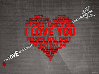 Heart shaped word art i 2 - a message free wallpaper for desktop