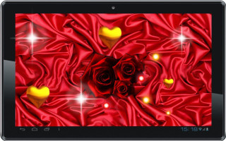 Tablet red rose hearts screen - a tablet free wallpaper