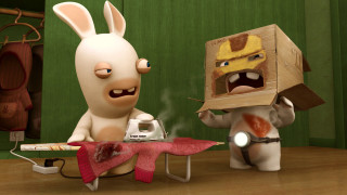 Cartoon character bunny box head - a box free wallpaper