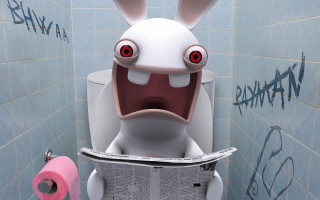 Toilet newspaper bunny face toilet - a newspaper free wallpaper