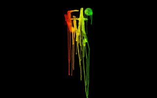 Black background multicolored umbrella clock - affandi free wallpaper