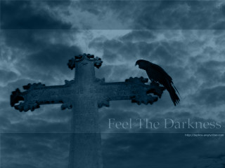 Bird perched cross sky background - free dark wallpaper