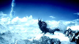 Giant monster mountain sky background - a giant monster free wallpaper