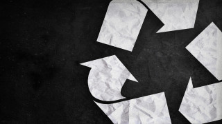 Recycle logo black white background - paper texture free wallpaper for desktop