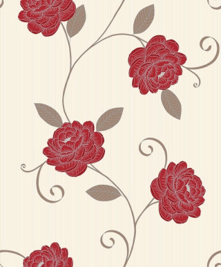 Red flower beige background swirls - swirl free wallpaper for mobile