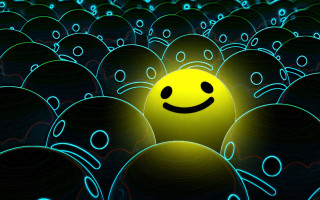 Smiley face blue green light - a smiley face free wallpaper