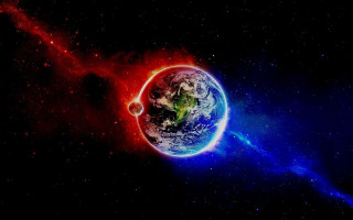 Blue red planet black background 3 - planet free wallpaper for desktop