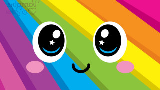 Rainbow colored face stars stripe - cheerful free wallpaper