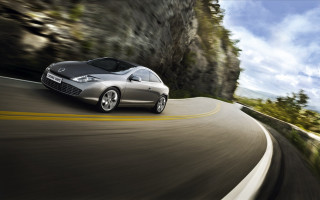 Silver sports car winding road - road free wallpaper