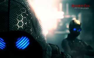 Man gas mask blue eyes - a yellow helmet free wallpaper