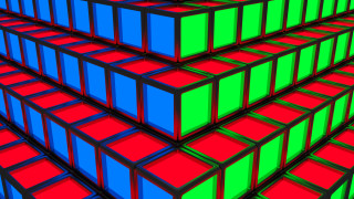 Colorful cube stack red floor - a red floor free wallpaper