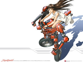 Woman riding red motorcycle long - a long hair free wallpaper