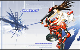 Woman motorcycle blue sky tower - a red motorcycle free wallpaper