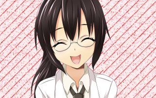 Woman smiling glasses tie portrait - glass and a tie free wallpaper