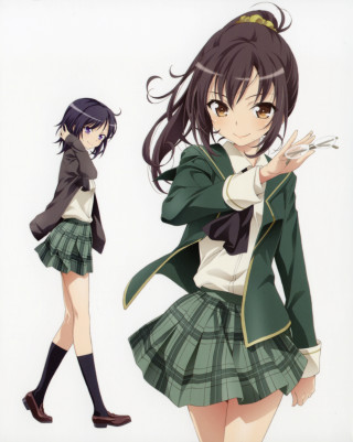 Girl school uniform cigarette short - figurative free wallpaper for mobile